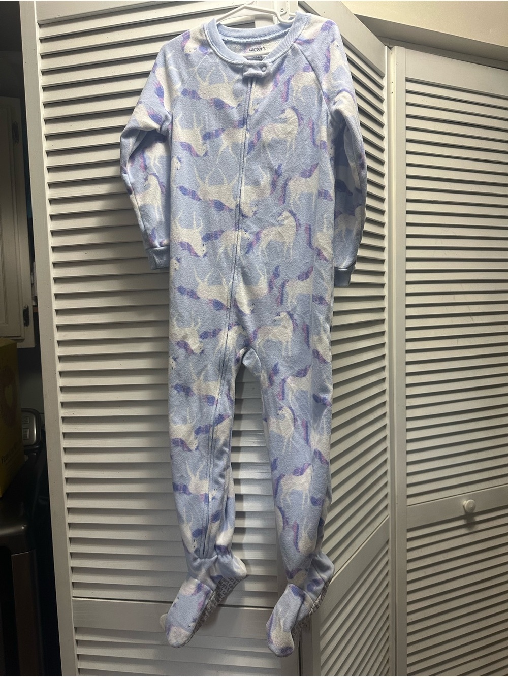 Carter's Light Blue Unicorn Print Footed One-Piece